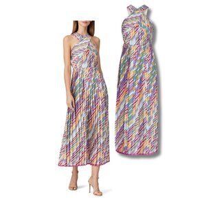 ML Monique Lhuillier Crossneck Pleated Dress - Size 12